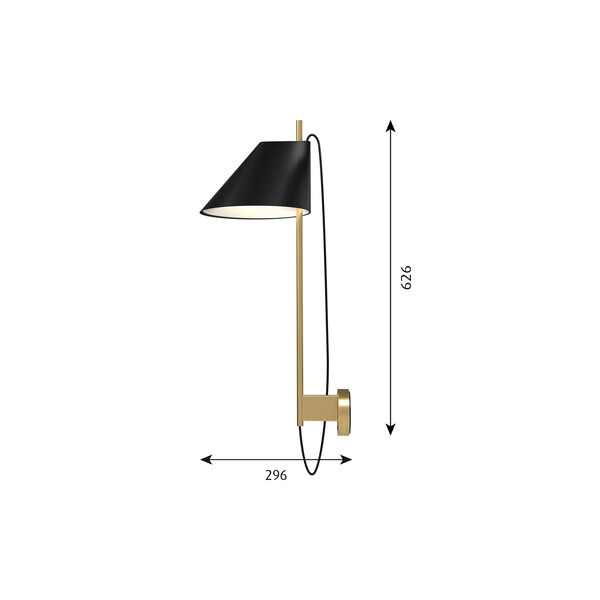 Yuh vägglampa, svart/mässing Yuh vägglampa, svart/mässing, Louis Poulsen