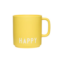 HAPPY Favoritkopp med handtag, yellow, Design Letters