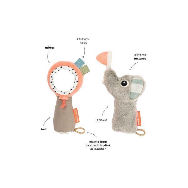 Celebration Sensory Rattle Mirror Set, colour mix, Done by Deer