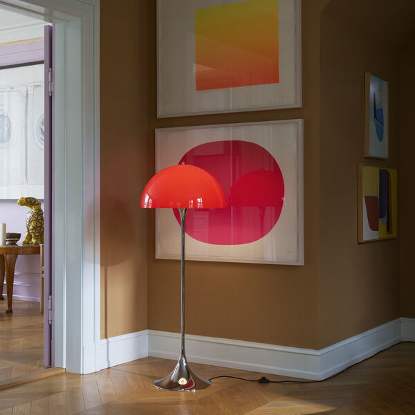 Panthella | Original | Opal Red | Floor Lamp, Louis Poulsen