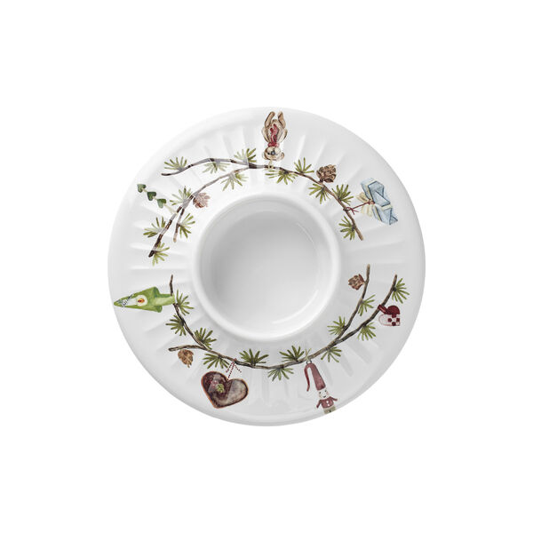 Hammershøi Christmas blockljusstake, vit m. deko, Kähler