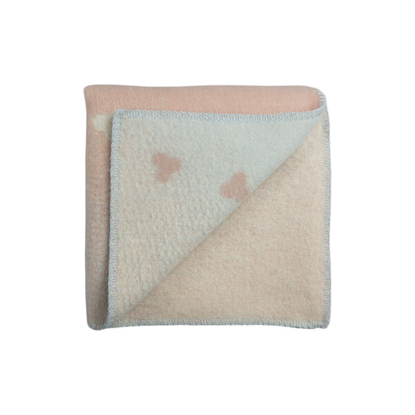 MELVIN Half Size Throw, light pink/light blue, Røros Tweed