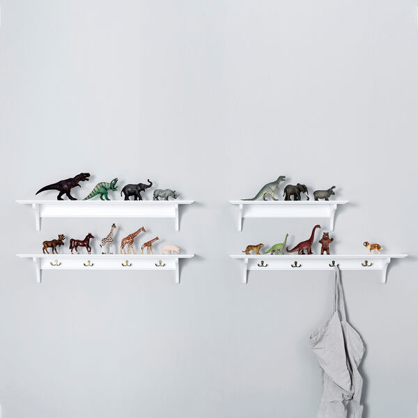 Seaside Shelf With Hooks, 90x20 cm, Oliver Furniture