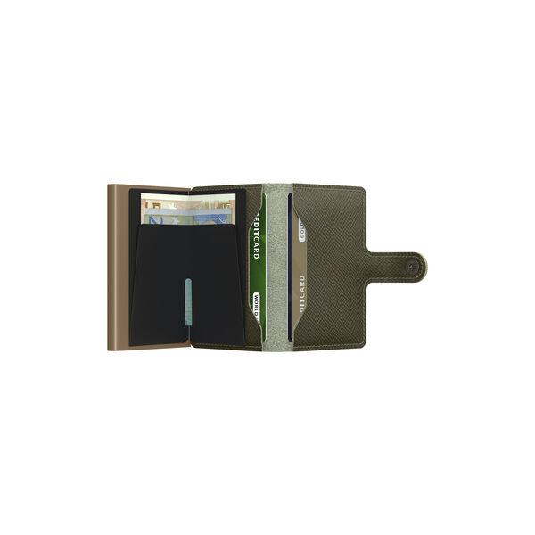 Miniwallet, saffiano olive, Secrid
