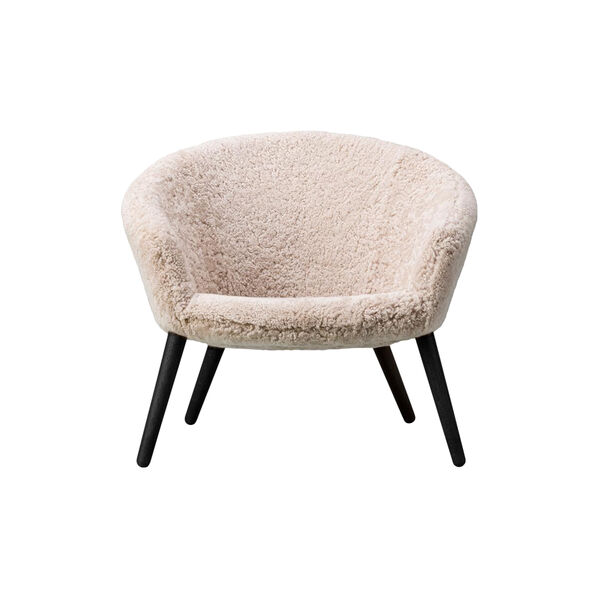 Ditzel loungestol, vit/svartlackerad ek, Fredericia Furniture