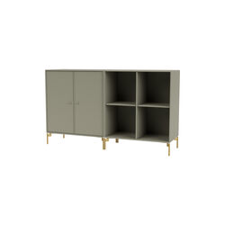 PAIR Classic Sideboard with Brass Legs, 144 fennel, Montana Furniture