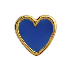 Petit Love Heart Cobalt Blue Enamel Single, gold, Stine A Jewelry