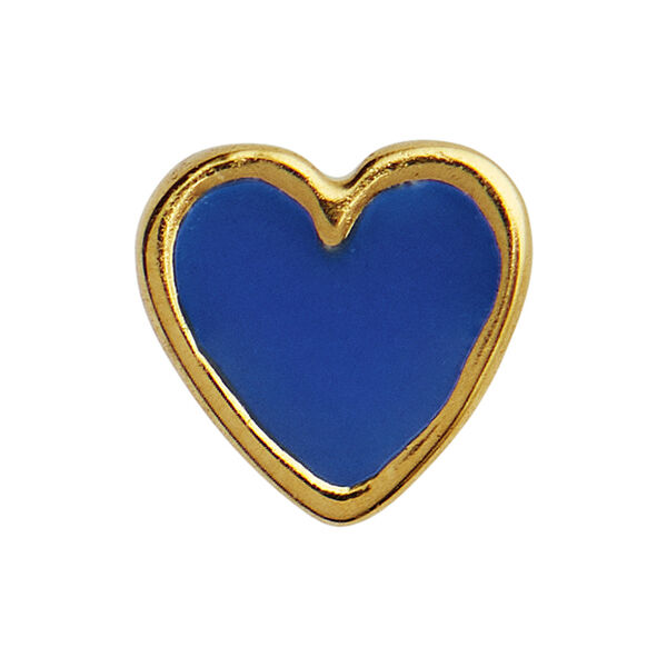 Petit Love Heart Cobalt Blue Enamel Single, gold Petit Love Heart Cobalt Blue Enamel Single, gold, Stine A Jewelry