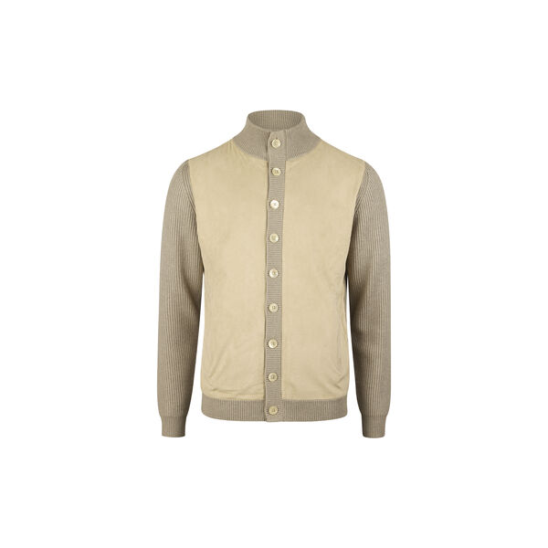 Cardigan Knitted Hybrid Buttoned Alcantara, light beige, Stenstr&ouml;ms