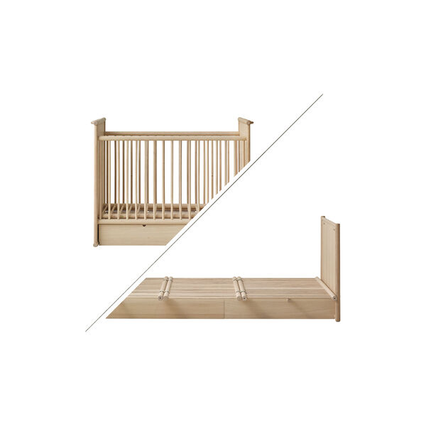 Camp Novel | 60x120/120x200 cm | Oak | Crib/Bed, Oliver Furniture