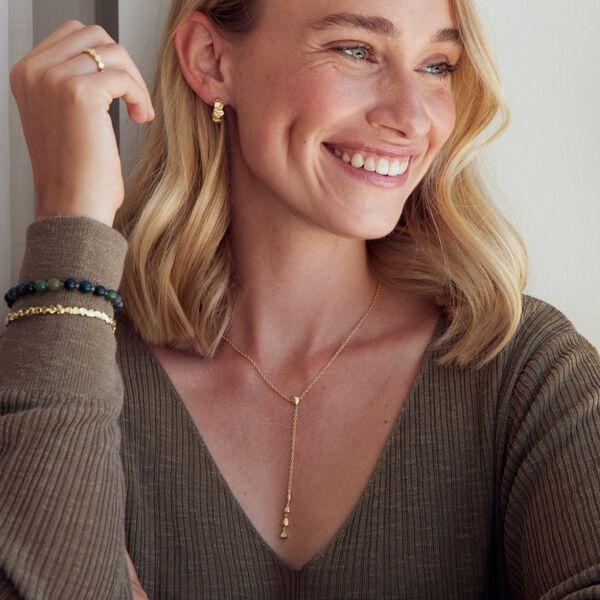 Gretha Y-halsband, guldpläterat, Pure by Nat