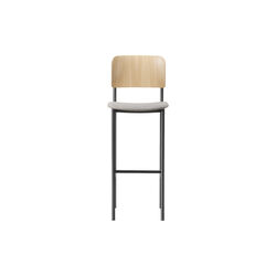 Plan Barstool Seat Upholstered, lacquered oak/Re-wool 128, Fredericia Furniture