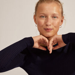 EDDY recycled organic shaped medium hoops, silver-plated, Pilgrim