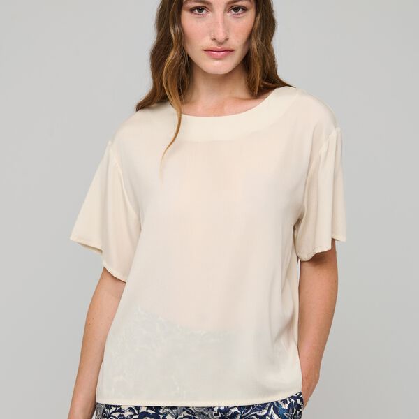 SolanaDEA Blouse Short Sleeved, cloud cream, Dea Kudibal