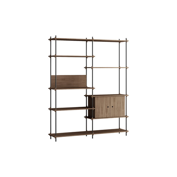Shelving Tall Cabinet, smoked oak/black, MOEBE