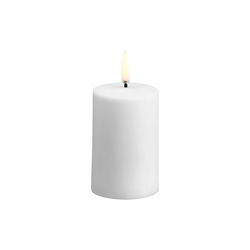 Outdoor LED pillar candle 7,8 cm, white, Uyuni Lighting