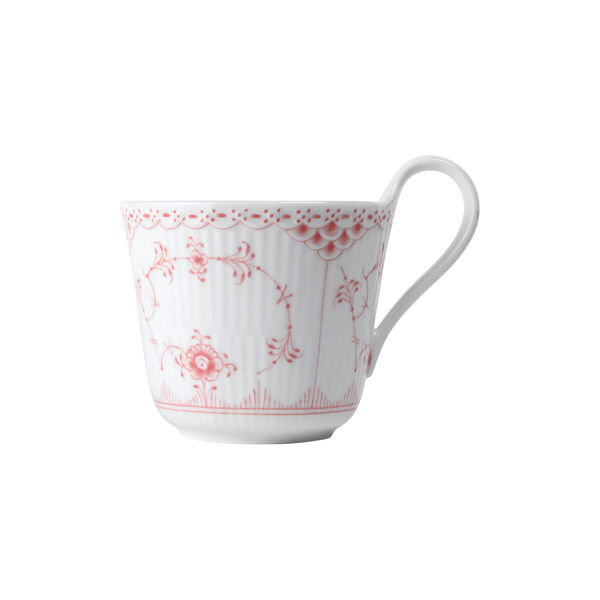 Coral Fluted Half Lace kopp med h&ouml;gt handtag 33 cl, Royal Copenhagen