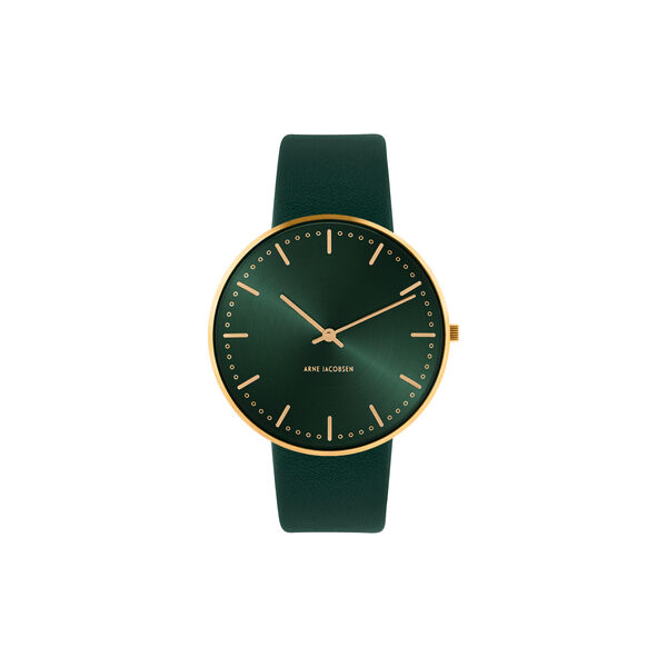 City Hall armbandsur, green/gold/green, Arne Jacobsen Watches