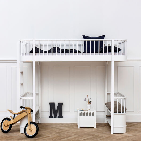 Wood Original Loft Bed 90x200 cm, white, Oliver Furniture