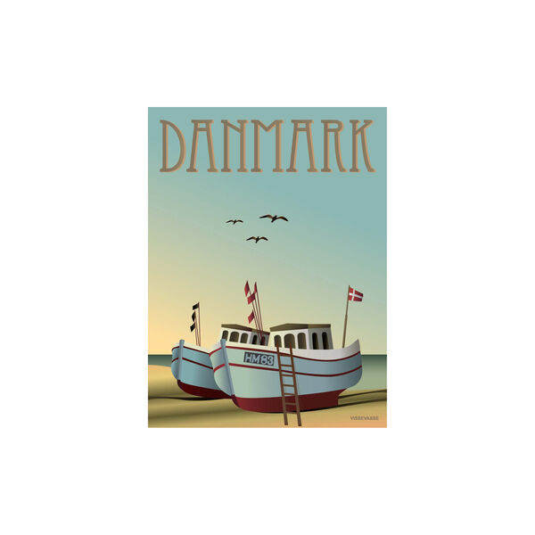 DANMARK fiskebådene plakat DANMARK fiskebådene plakat, ViSSEVASSE