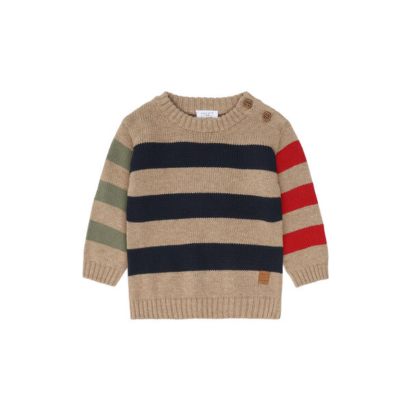 Hcpilou Knit Stripes Pullover, biscuit, Hust & Claire