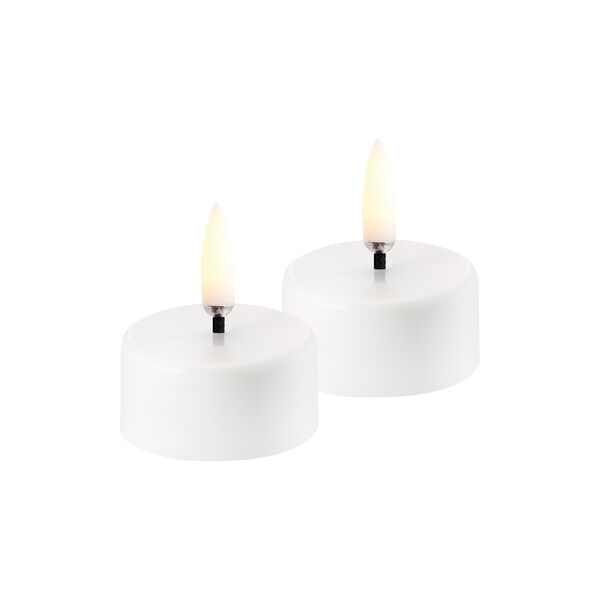 LED rechargeable tealight 2 st., white LED rechargeable tealight 2 st., white, Uyuni Lighting