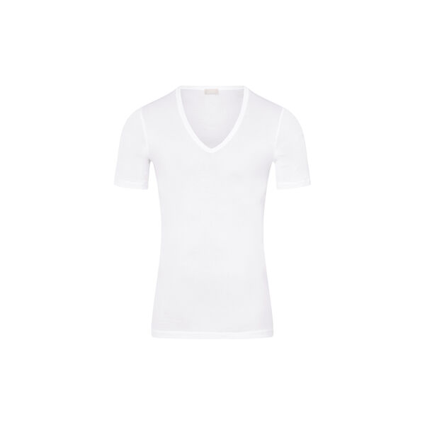 Cotton Pure SS Shirt V-Neck, white Cotton Pure SS Shirt V-Neck, white, HANRO