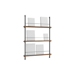 Magazine Shelving Medium, smoked oak/black, MOEBE