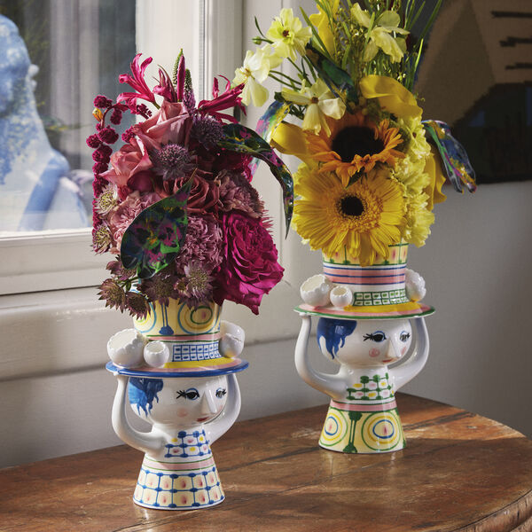 Lady with Hat vas, gr&ouml;n, Bj&oslash;rn Wiinblad