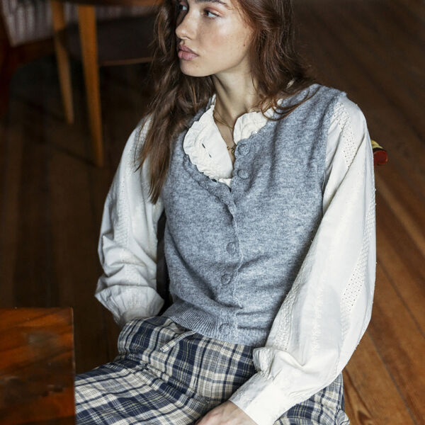 IRLOVEY Waistcoat, medium grey melange, Atelier Rêve