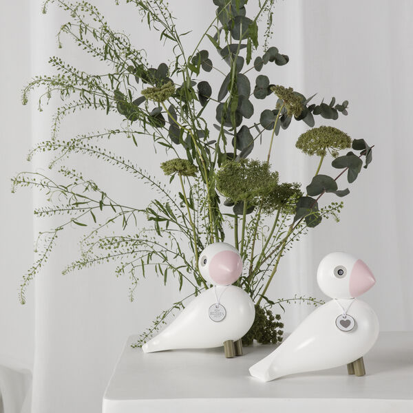 S&aring;ngf&aring;gel Love, vit/rosa, Kay Bojesen Denmark