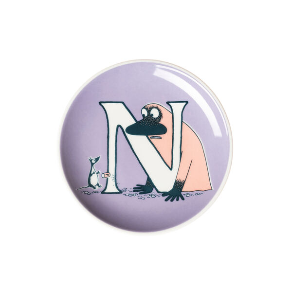 Alphabet mini plate N, Moomin Arabia