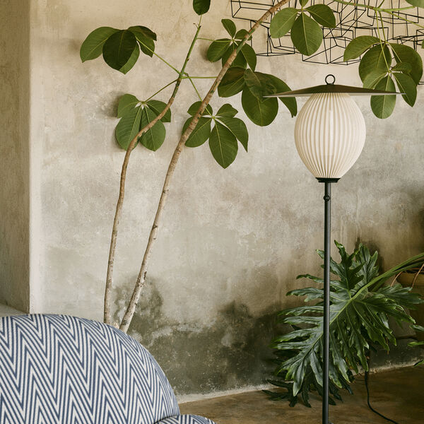 Satellite Outdoor Floor Lamp, cream white semi mat, GUBI