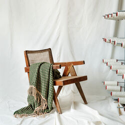 ISAK Throw, green meadow, Røros Tweed