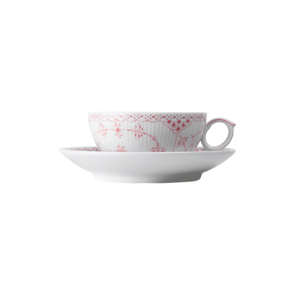 Coral Fluted Half Lace kopp med fat 20 cl, Royal Copenhagen