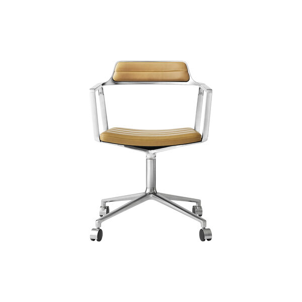 VIPP452 Swivel Chair with Castors, sand/polished aluminium, Vipp