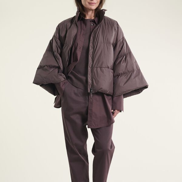 Feather down jacka med krage, raisin, BITTE KAI RAND