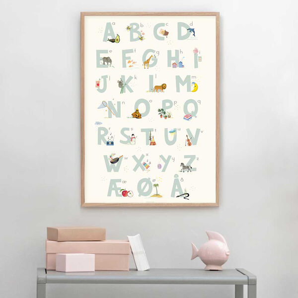 Alphabeth Blue Danish Poster Alphabeth Blue Danish Poster, ViSSEVASSE
