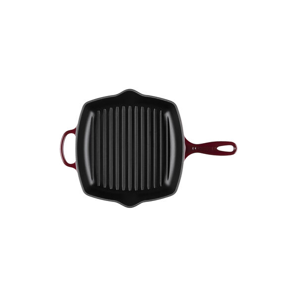 Signature gjutj&auml;rn kvadratisk grillpanna 26 cm, garnet, Le Creuset