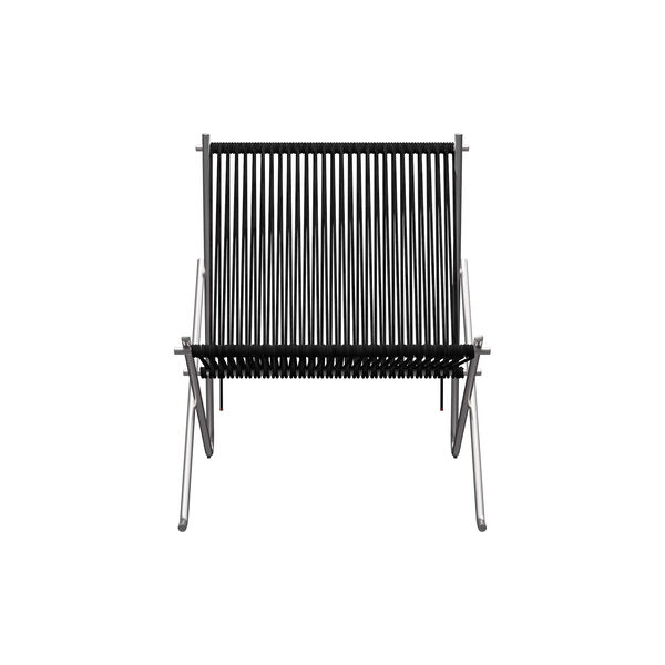 PK4&trade; stol, borstat rostfritt st&aring;l/svart, Fritz Hansen