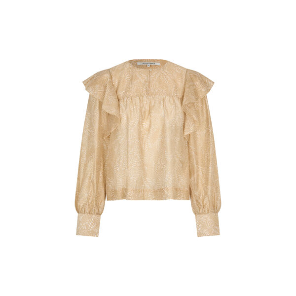 Hide Ruffle Blouse, oxford tan, Second Female