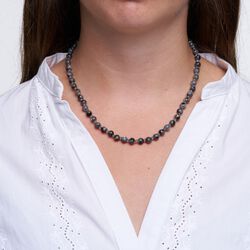 Estelle halsband, guldpläterat/grey, Pure by Nat