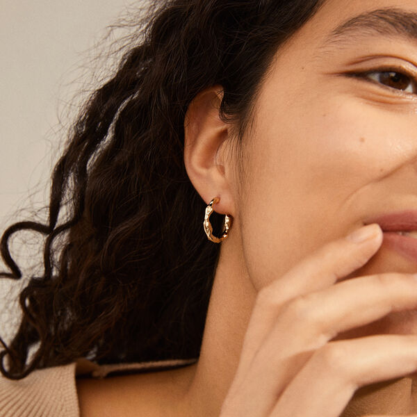 ZION Organic Shaped Hoops Medium, guldpl&auml;terat, Pilgrim