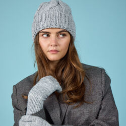 CABLE Mössa, grey/melange CABLE Mössa, grey/melange, Bella Ballou