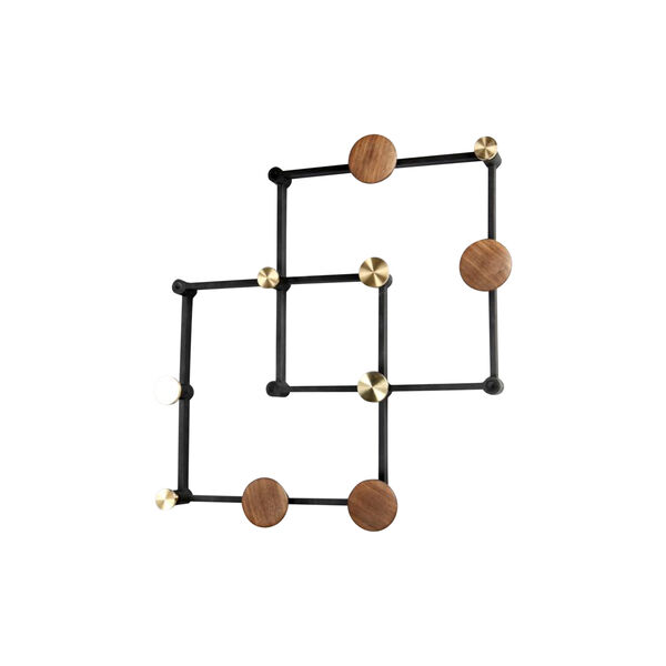 X•TEND klädhängare, svart/valnöt, LoCa