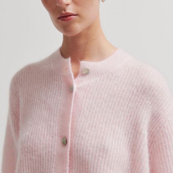 Andrea Knit Rib Cardigan, crystal pink, Second Female