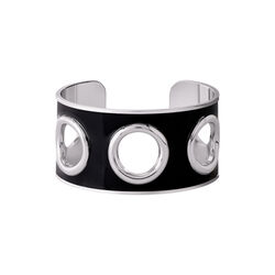 EYELET Bracelet Thick, rhodium/black, bangle up
