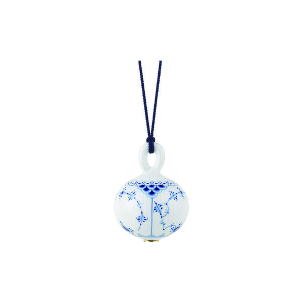 Blue Fluted Half Lace Christmas bauble 9.5 cm, Royal Copenhagen
