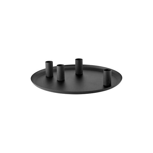 LOHA candle holder round, black, Blomus