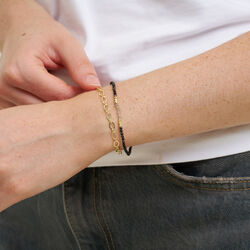 Lea bracelet w. gemstones, gold plated/black spinel, Pure by Nat